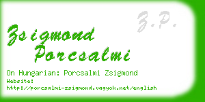 zsigmond porcsalmi business card